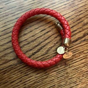 Alex & Ani Sun blaze braided leather wrap bracelet